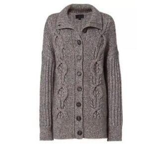 Intermix Cozy Gray Cable Knit Sweater